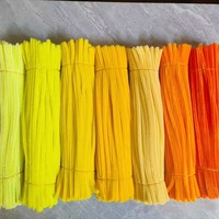 Set kerajinan seni, kreativitas kuning merah muda kawat besi buatan tangan kerajinan pipa pembersih bunga buket alat sekolah kerajinan anak-anak baaining