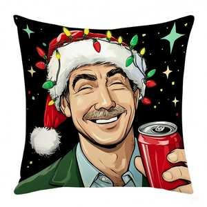 Juego <span class=keywords><strong>de</strong></span> 4 Fundas <span class=keywords><strong>de</strong></span> Cojín Navideñas <span class=keywords><strong>de</strong></span> 18 x 18 Pulgadas con Diseño <span class=keywords><strong>de</strong></span> Coche, Árbol <span class=keywords><strong>de</strong></span> <span class=keywords><strong>Navidad</strong></span> y Gato, Divertidas para Decoración del Hogar en Invierno - Product Image 3