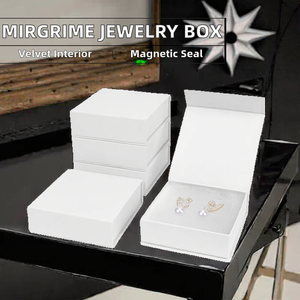 <b>Jewelry</b> <b>Gift</b> <b>Boxes</b> Cardboard Magnetic Closure Velvet Lining for Necklaces Bracelets Earrings White <b>Small</b> <b>Jewelry</b> <b>Boxes</b> - Product Image 2