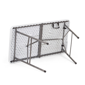 <span class=keywords><strong>Table</strong></span> de pique-nique <span class=keywords><strong>pliable</strong></span> moderne en plastique blanc de 6 pieds, cadre en fer, légère, pour événements, hôpital - Product Image 5