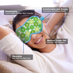 Masque oculaire chaud et froid avec motif kiwi pour les yeux secs, le soulagement du stress et la réduction des maux de tête - Product Image 5