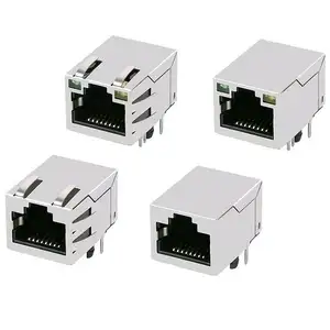 Tek Port modüler Jack 90 derece 8P8C 8P10C Ethernet dişi konnektör RJ45