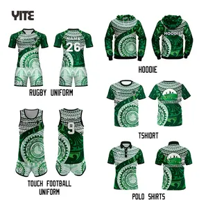 Groothandel Fabriek Direct Aangepaste Logo Sublimatie Polyester Rugby Uniformen Sets