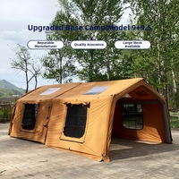 Tente de camping gonflable portable de luxe, personnalisée en usine, imperméable, en coton, quatre saisons, ouverture automatique rapide, deux chambres