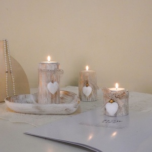 Juego de Portavelas de Madera con Forma de Corazón Estilo Antiguo <span class=keywords><strong>Wang</strong></span> <span class=keywords><strong>Sheng</strong></span>, Decoración de Aromaterapia, Portavelas para Velas de Té, Varios Tamaños - Product Image 2