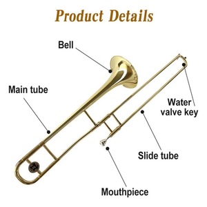 <span class=keywords><strong>Trombone</strong></span> alto en laiton laqué, instrument à vent pour débutants - Product Image 3