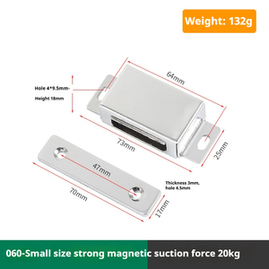 <span class=keywords><strong>Dispositif</strong></span> <span class=keywords><strong>de</strong></span> <span class=keywords><strong>fermeture</strong></span> magnétique pour <span class=keywords><strong>porte</strong></span> d'armoire en acier inoxydable avec une forte force magnétique, design contemporain, anti-bruit et durable - Product Image 1