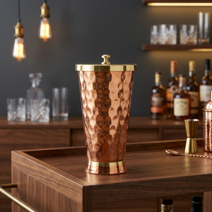 Vaso de cobre chapado en oro vintage con tapa, diseño sólido, para regalo de fiesta, para adultos - Product Image 4