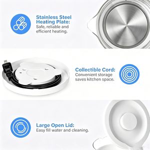 Stainless Steel Portable Electric <b>Kettle</b> with Large Capacity (>2.0L) and Fast Boiling for Household Outdoor & RV Use - Product Image 6