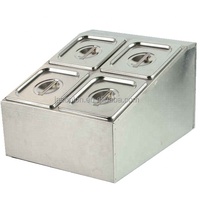 Support pour bac gastronorme 1/6 GN en acier inoxydable pour cuisine commerciale d'hôtel et de restaurant, modèle 4*2 grilles, 67x43x25cm