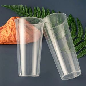 Gobelets en plastique PP jetables de qualité supérieure de 90 mm avec couvercle et paille, 12 oz-24 oz, pour boissons froides, thé au lait, café glacé, jus de fruits - Product Image 2