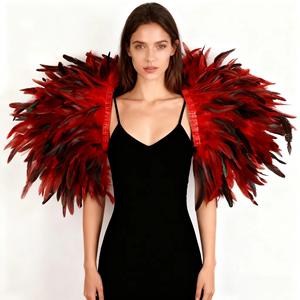 Ailes de plumes rouges et noires gothiques du <span class=keywords><strong>diable</strong></span> pour Halloween, cosplay, décoration de fête de mariage, accessoire de performance scénique, accessoire de costume - Product Image 6