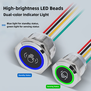 Botón de Control de Acceso Táctil Integrado con Indicador Luminoso de Doble Color Metálico Inteligente a Prueba de Agua IP67 con Inducción Infrarroja - Product Image 4