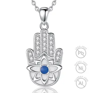 Merryshine cadena de plata 925 joyas de plata 925 por mayor plata 925 al por mayor hand of hamsa necklace