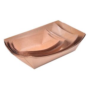 Plateau de restauration rapide en papier jetable Boîte à collation pour frites Pizza Pain Sucre Artisanat Plateau de service pour emporter Panier de bateau jetable - Product Image 2