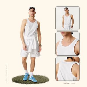 Chaleco de Punto Transpirable de Alta Calidad, 315GSM, Estilo Hip Hop, con Logotipo Personalizado al por Mayor, para Hombre, Talla Grande, Sin Mangas, Color Puro - Product Image 3