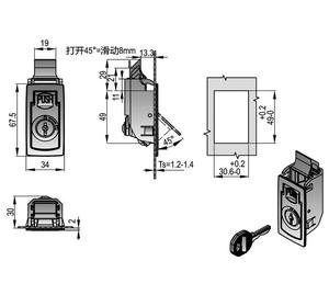 ABS Plastic Durable Snap-in Toggle Latch Key Unlock <strong>Push</strong>-to-Close Flush Slam <strong>Lock</strong> for Electrical Panel Tool <strong>Box</strong> - Product Image 5