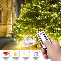 Guirlande lumineuse solaire 200 LED 23M IP65 étanche, fil de cuivre vert foncé, 8 modes + télécommande, certifiée CE, vente en gros, décoration