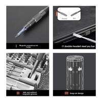 Kit de tournevis de précision miniature 128 en 1 avec embouts magnétiques et poignée en aluminium pour ordinateur portable, PC et téléphone portable