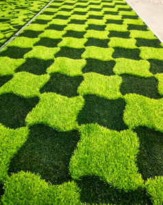 Interlocking <b>Artificial</b> <b>Grass</b> Tiles Green Polyethylene Modern Design Easy Installation for Landscaping - Product Image 5