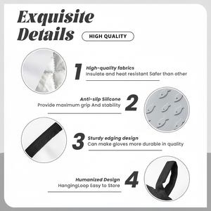 Imagen personalizada Extra largo Mini antideslizante horno guante impreso silicona y guantes de algodón para hornear forro resistente a altas temperaturas - Product Image 1