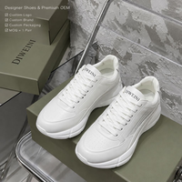 Chaussures de luxe pour hommes et femmes, en cuir blanc de haute qualité, baskets athlétiques robustes, neuves.