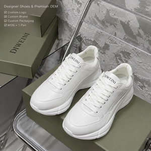 Luxury Designer shoe for Men Women High Quality White Leather walking shoes Chunky Athletic Trainers Sneakers New - Product Image 1
