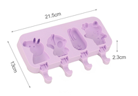Dessin animé carré crème glacée Popsicle moule en Silicone de qualité alimentaire glaçon et boîte modèle Logo personnalisé pour la nourriture faite maison