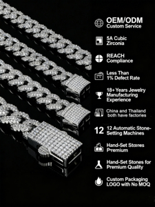 Кубинская цепь-браслет из меди с индивидуальным дизайном, инкрустированная стразами, высококачественная кубинская цепь, роскошный модный унисекс-подарок - Product Image 4