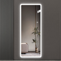 Miroir mural rectangulaire Wosen à LED intégrale avec capteur tactile, lumière réglable, pour salle de bain, coiffeuse, dressing, personnalisable