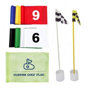 Drapeaux de golf personnalisés pour putting green, impression CMJN, drapeaux de chariot de golf personnalisés double face par sublimation - Product Image 1