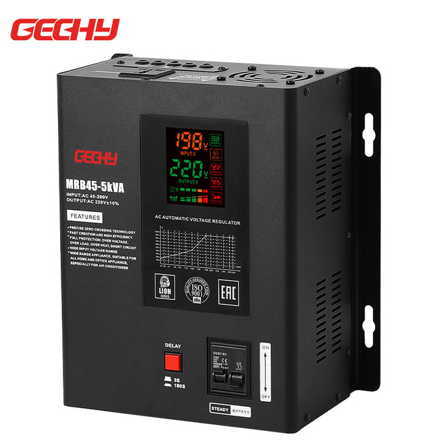 Wide Input 45/60/80/90/100/140-280VAC Power 5KVA Wall Hanging Single Phase 220V Automatic Voltage Regulators Stabilizers AVR