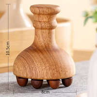 Masajeador de madera GuaSha con forma de hongo y cepillo de presión meridiana para mujer - Herramienta para esculpir el cuerpo y masaje meridiano