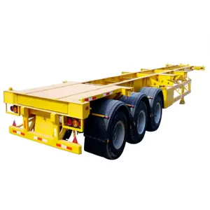 BESTRADE 4 axles 20ft 32ft draw bar trailer Towing coupling Turntable container chassis skeleton drawbar full trailer