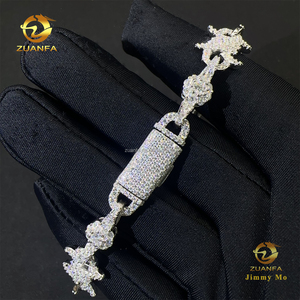 Hot Selling Bulk Stock Rapper Jewelry Iced Out Cross Design Moissanite Cuban Chain Hip Hop 925 Silver <strong>InfinIty</strong> Cuban <strong>Bracelet</strong> - Product Image 3