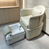Fauteuil de manucure et pédicure haut de gamme avec bain de pieds, électrique et inclinable, pour extensions de cils, avec massage du dos