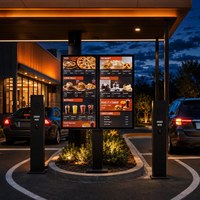 Système de commande en drive-thru, panneau de menu numérique extérieur, écran LCD haute luminosité, étanche, pour la signalisation des restaurants de restauration rapide