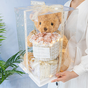 Oursons en fleurs de mousse pour la Saint-Valentin, ours en fleurs de qualité supérieure, ours en peluche, bouquet de roses en savon, cadeau d'anniversaire - Product Image 1