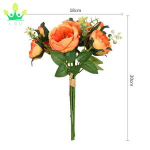 10 Têtes <span class=keywords><strong>Hibiscus</strong></span> <span class=keywords><strong>Bouquet</strong></span> De Mariage <span class=keywords><strong>Mariée</strong></span> Pivoines Bouquets Fleur Artificielle De <span class=keywords><strong>Mariée</strong></span> pour Lancer Tissu De Soie Flore Vase De Fête De Mariage - Product Image 2