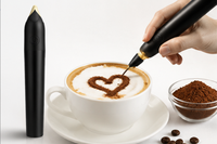 Stylo décorateur électrique pour poudre, anti-colmatage, débit réglable, pour café, cacao, latte art, décoration de gâteaux et desserts