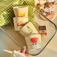 YUBIN Mignon Mug de Voyage en Porcelaine 200ml, Motif Pastèque, Poire, Croissant, Compatible Lave-Vaisselle et Micro-ondes, pour la Maison, les Couples, le Petit-Déjeuner, le Café, le Lait, et les Équipes
