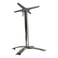 Base de table en alliage d'aluminium moulé sous pression à quatre étoiles avec barre transversale pliable pour table de bistrot