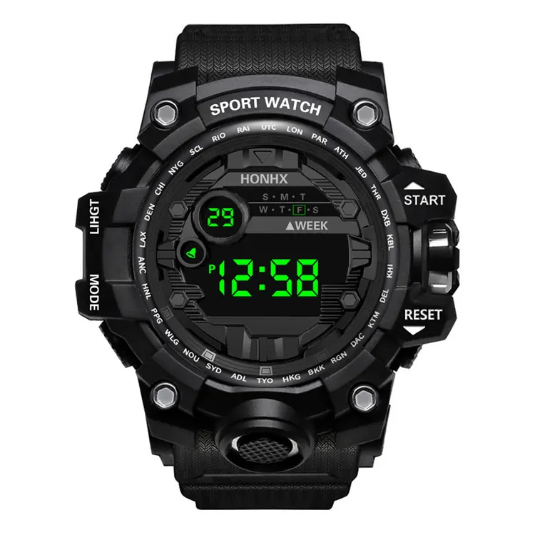 HONHX Digital Watch Men Electronic LED alarm watch for men digital original Sport Watches Army sport Waterproof Male Clock