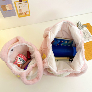 Sac à main en peluche en forme d'ours mignon pour adolescentes, étudiantes, portable, grande capacité, sac de rangement à bandoulière - Product Image 6