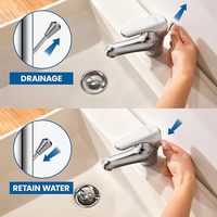 Robinet mélangeur de salle de bain, Robinet de lavabo avec cartouche céramique silencieuse, Robinet pour lavabo de salle de bain à levier unique, Laiton chromé