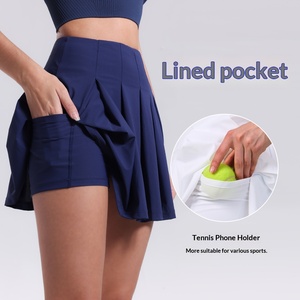 Falda deportiva transpirable de verano para mujer, estilo diseñador, para golf y tenis, con cintura natural, diseño en A, antideslizante, con bolsillo para yoga - Product Image 1