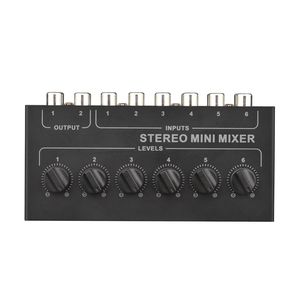 Mini mezclador estéreo RCA <span class=keywords><strong>de</strong></span> <span class=keywords><strong>6</strong></span> <span class=keywords><strong>canales</strong></span> Rayco, <span class=keywords><strong>tarjeta</strong></span> <span class=keywords><strong>de</strong></span> <span class=keywords><strong>sonido</strong></span> <span class=keywords><strong>de</strong></span> audio pasiva con control <span class=keywords><strong>de</strong></span> volumen <span class=keywords><strong>de</strong></span> <span class=keywords><strong>6</strong></span> en 2 salidas, no requiere batería - Product Image 1