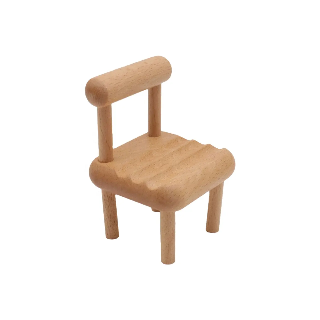 Solid Wood Mobile Phone Holder Beech Chair Mobile Phone Base Creative Mini Chair Small Ornaments Wood Base