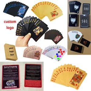 고품질 놀이 카드 포커 세트 포커 카드 최고 품질의 종이 2024 판촉 맞춤형 쿠웨이트 플라스틱 카드 놀이 골드