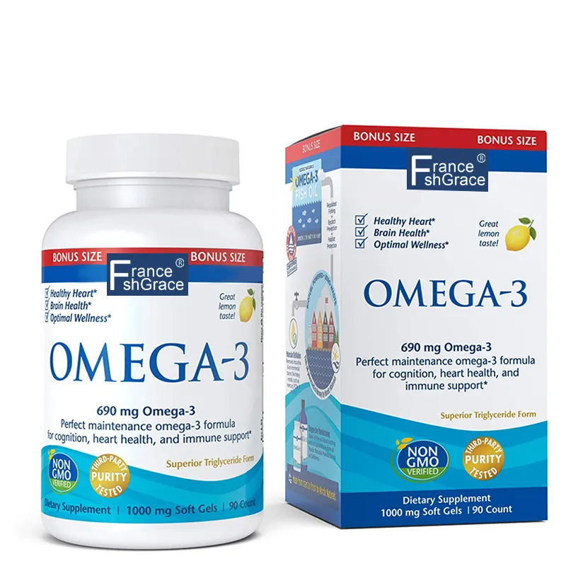 बेहतर अवशोषण के साथ दिल मस्तिष्क स्वास्थ्य ओमेगा-3 मछली के तेल कैप्सूल 330 mg डीएचए EPA और 220 mg